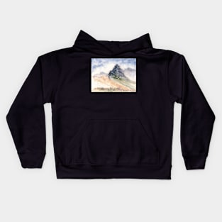 Tundra Mountain Watercolor Painting Kids Hoodie